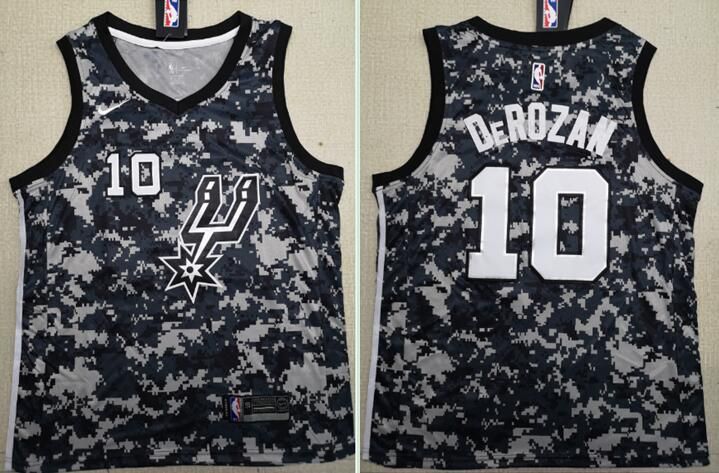 Men San Antonio Spurs 10 Derozan Black City Edition Nike NBA Jerseys